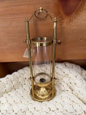 Brass Hurricane Candle Holder Lantern - Brass Finish